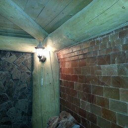 Finnish salt sauna interior