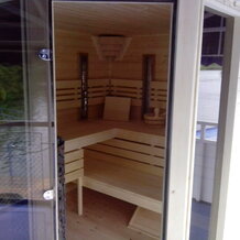 home sauna with infrared heaters