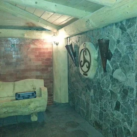 Outdoor salt sauna in the wellness area