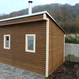 outdoor solid fuel sauna